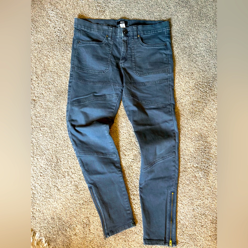 BDG Canvas Moto “Jeans” in gray-navy Size 30